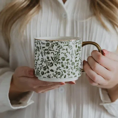 Sweet Water Decor Patterned 14 oz Gold Handle Coffee Mug In Multi