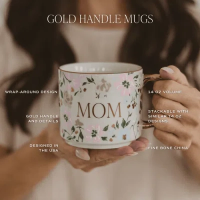 Sweet Water Decor Patterned 14 oz Gold Handle Coffee Mug In Multi