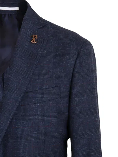 Pal Zileri Checked Jacket In Blue
