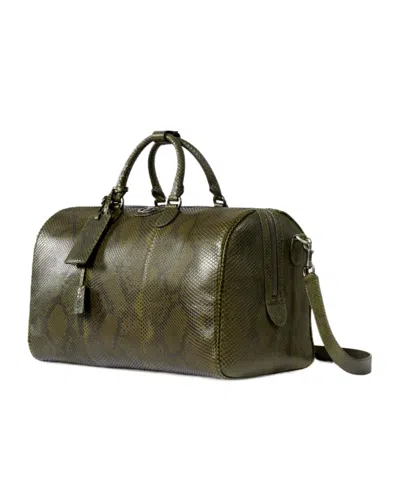 Gucci Maxi Python Duffle Bag In Green
