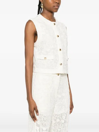 Maje Buttoned Vest In White