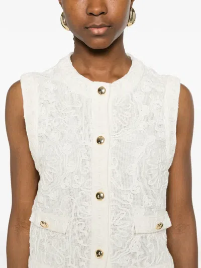 Maje Buttoned Vest In White