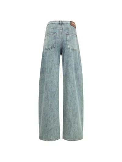 Loewe Belted Jeans In Blue