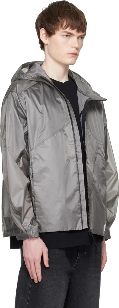 Re;code Gray Line Detailed Wind Jacket In Gray