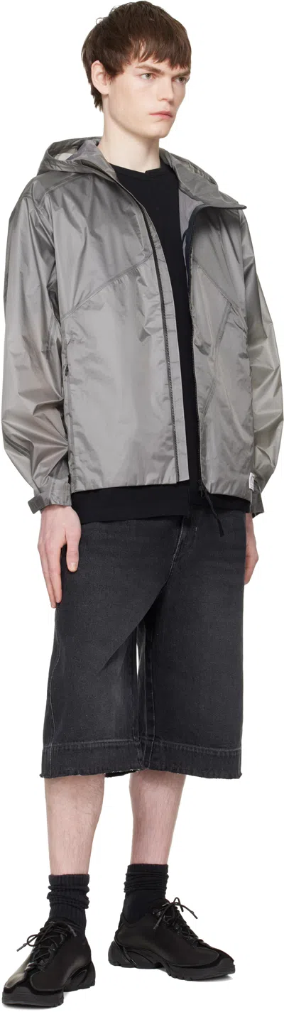 Re;code Gray Line Detailed Wind Jacket In Gray