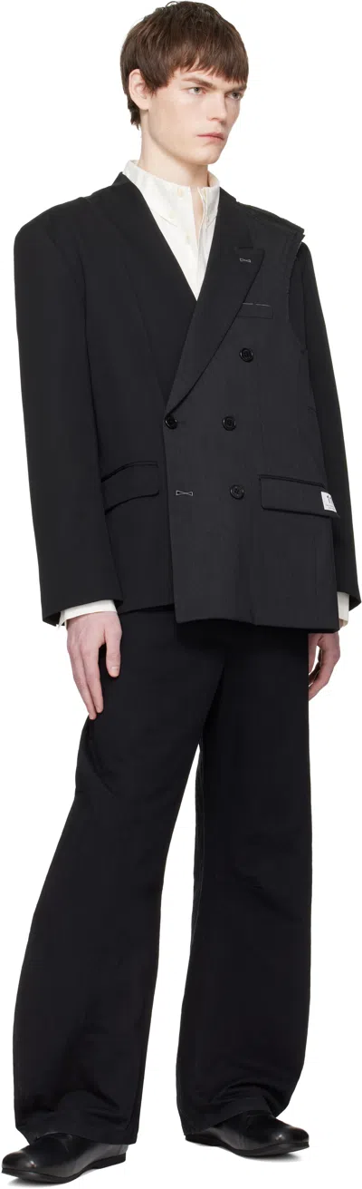 Re;code Black Jacket Patch Blazer In Black