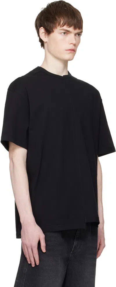 Re;code Black Split T-shirt In Black