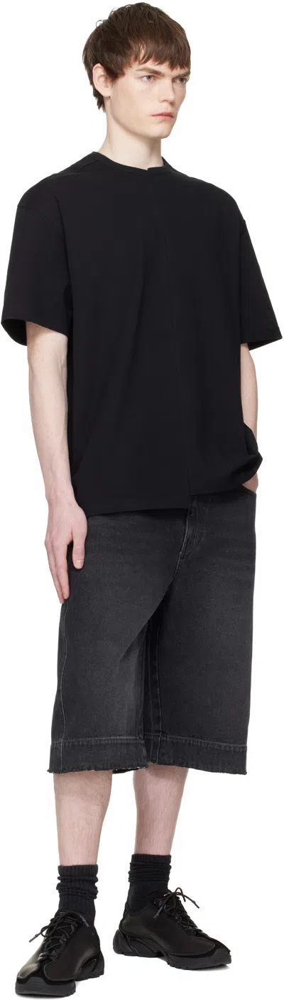 Re;code Black Split T-shirt In Black