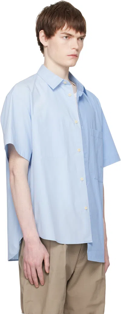 Re;code Blue Split Short Sleeves Shirt In Blue