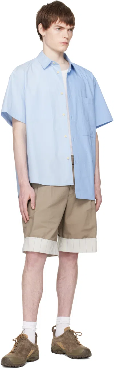 Re;code Blue Split Short Sleeves Shirt In Blue