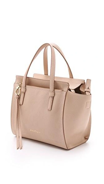 Shop Ferragamo Small Amy Tote In New Bisque