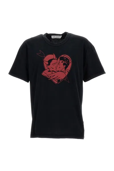 Our Legacy Mens Love Story Print Loose Love Graphic-print Cotton T-shirt In Black