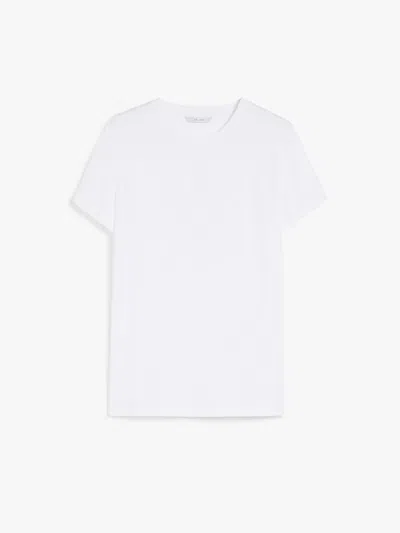 Max Mara Maxmara Taverna Logo T-shirt White In Gray