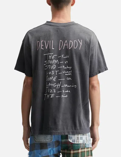 Saint Michael Devil Daddy T-shirt In Black