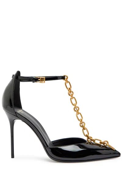 Balmain Sync Patent Leather Stilettos In Black