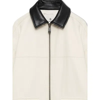 Anine Bing Womens Ecru Holden Contrasting-collar Cotton Jacket Xs In White
