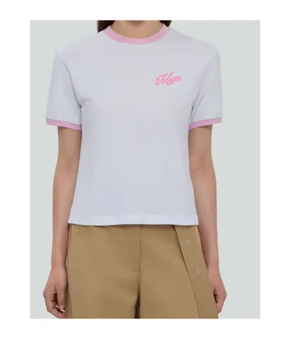 Msgm Embroidery T-shirt In White