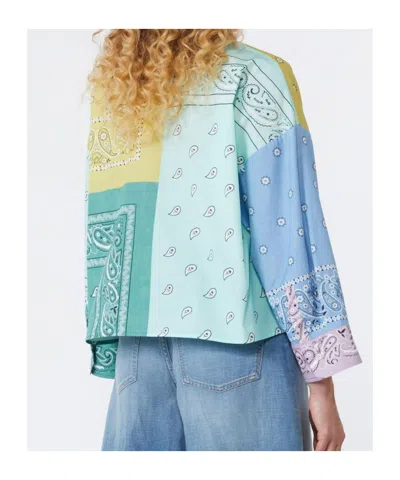 Weekend Max Mara Wkdlampone Cotton Shirt With Bandana Print In Multi