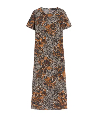 Weekend Max Mara Short Sleeve Dress In Multi