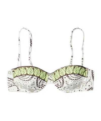 Tory Burch Printed Underwire Bikini Top In Multi