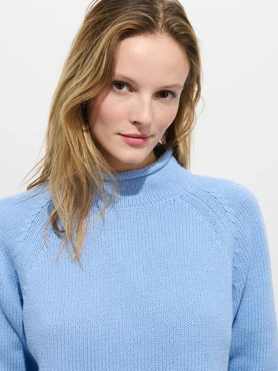 Alex Mill Eastport Roll Trim Long Sleeve Sweater In Blue