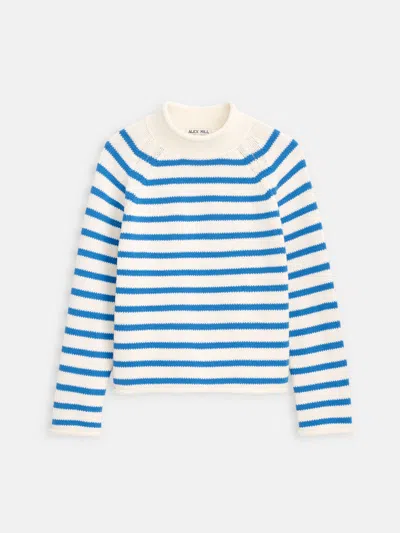 Alex Mill Eastport Striped Roll Neck Sweater In White