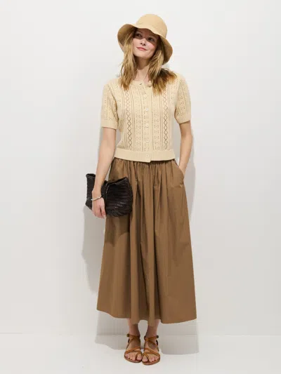 Alex Mill Elle Pointelle Cardigan In Linen Cotton In White