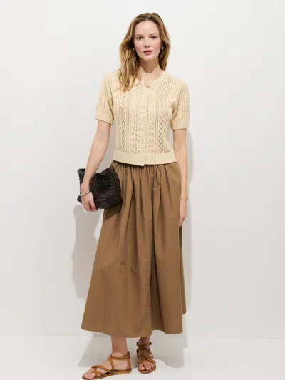 Alex Mill Elle Pointelle Cardigan In Linen Cotton In White