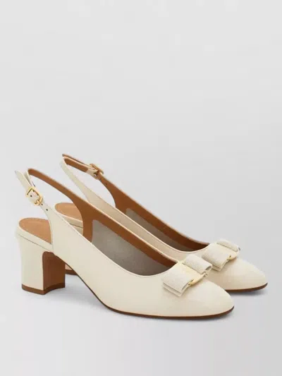 Ferragamo Women Mascarpone Vara Bow Slingback Pumps In Neutral