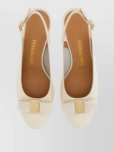 Ferragamo Women Mascarpone Vara Bow Slingback Pumps In Neutral