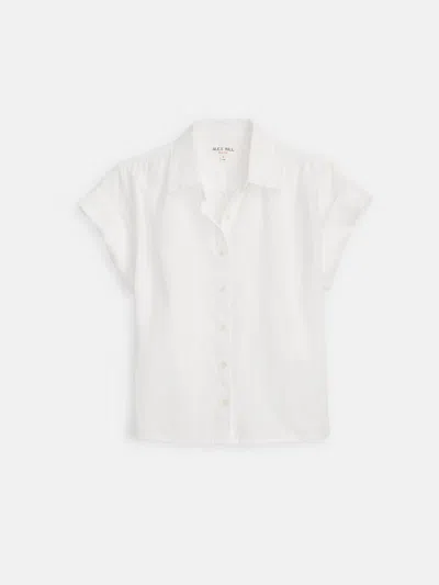 Alex Mill Maddie Linen Short Sleeve Button-up Shirt In White