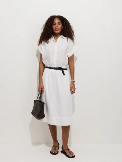 Alex Mill Maddie Linen Short Sleeve Button-up Shirt In White