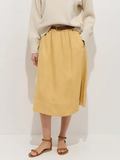Alex Mill Maddie Skirt In Linen In Yellow