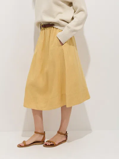 Alex Mill Maddie Skirt In Linen In Yellow