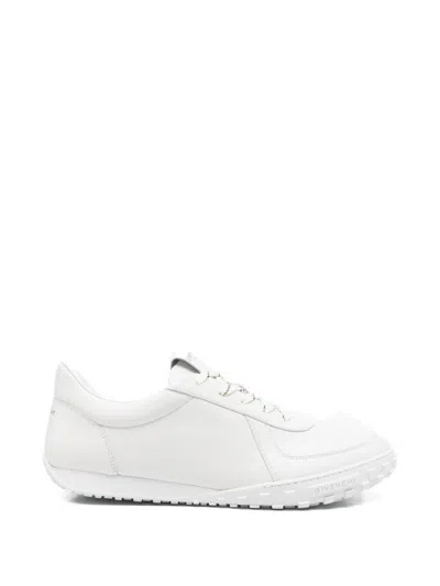 Givenchy Glide Leather Sneakers Low Top Rubber Sole In White