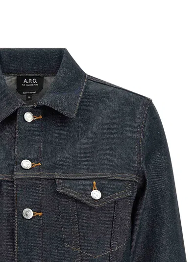 A.p.c. A. P.c. Dion Contrast-stitching Jacket In Blue