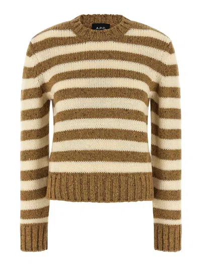 A.p.c. A. P.c. Women Brown Striped Sweater, L Luxury Sweaters & Knitwear For Women Darveys