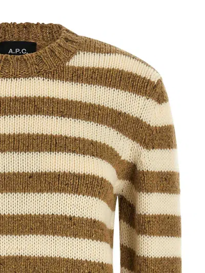 A.p.c. A. P.c. Women Brown Striped Sweater, L Luxury Sweaters & Knitwear For Women Darveys