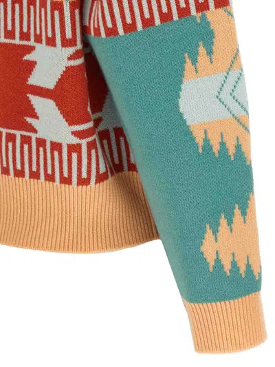 Alanui Thistles Knitwear Shawl Collar Fringe In Multi