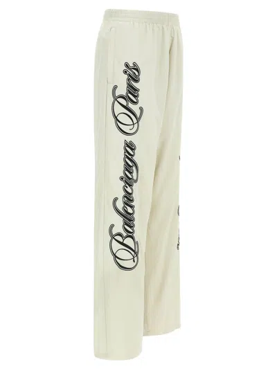 Balenciaga Multicolor Cursive Reversible Pants In Neutral