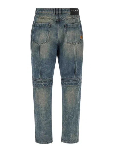 Balmain Biker Jeans In Blue
