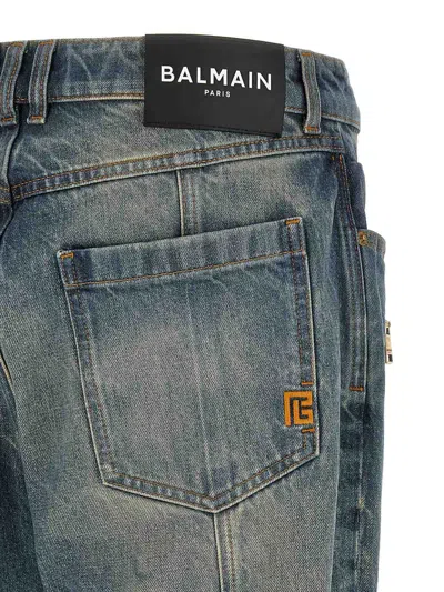 Balmain Biker Jeans In Blue