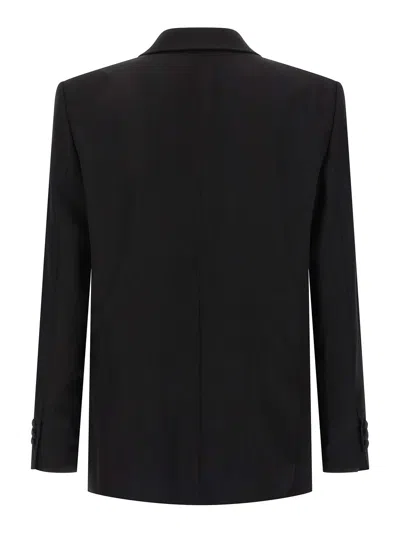 Balmain Crystal Blazer Single Breasted Tailored Jacket In Black