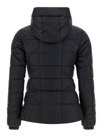 Canada Goose Quilted Padded Down Coat With Adjustable Collar In Black
