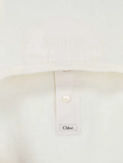 Chloé Women Cotton Jersey Henley T-shirt In White