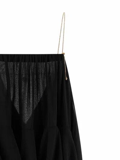 Chloé Long Sleeveless Dress In Silk Georgette In Black