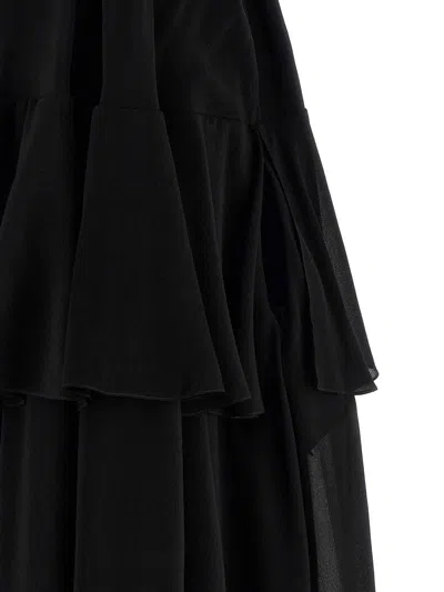 Chloé Long Sleeveless Dress In Silk Georgette In Black