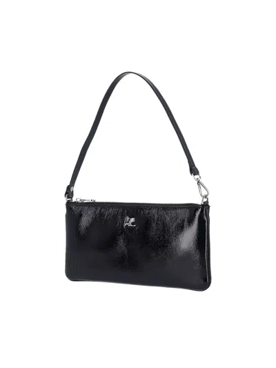 Courrèges Rectangular Naplack Pouch Adjustable Strap In Black