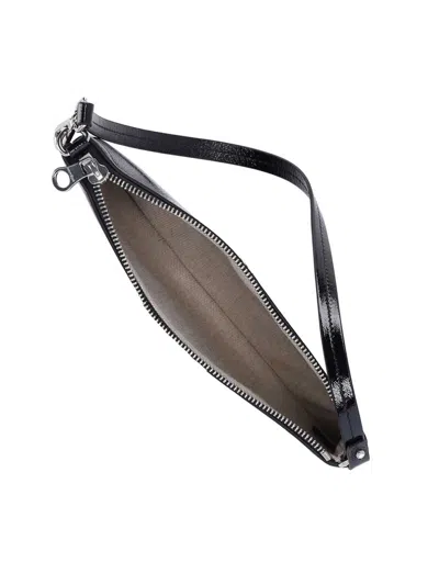 Courrèges Rectangular Naplack Pouch Adjustable Strap In Black