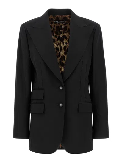 Dolce & Gabbana Turlington Tailored Jacket Single Breasted Lapels In Black